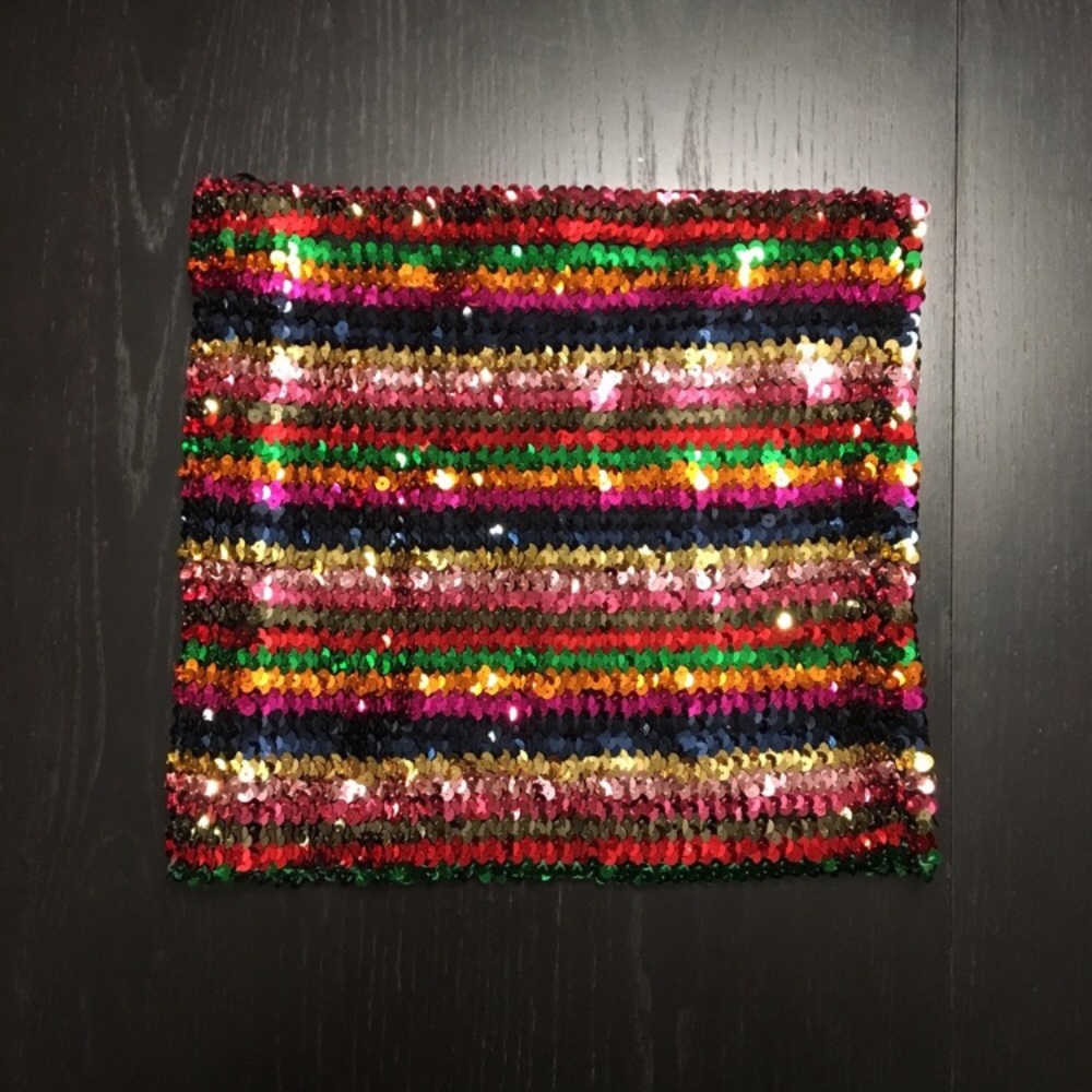 Rainbow Sequin Crop Top